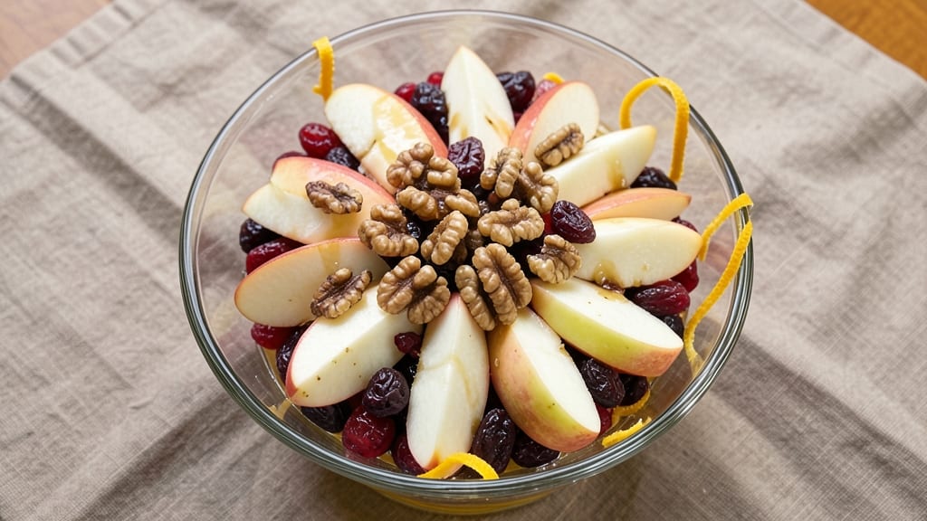 Apple Cranberry Fruit Salad Recipe: Bright Citrus Twist With Walnut Crunch
