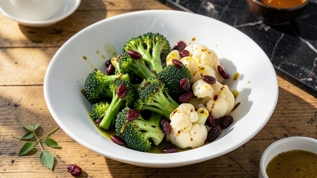 Broccoli Cauliflower Raisin Salad Recipe: Sweet-Tart Crunch Meets Herb Vinaigrette Magic