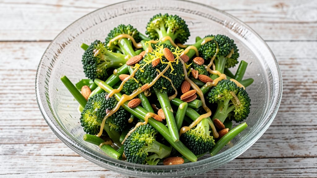 Broccoli and Green Bean Salad Recipe: Crisp-Tossed Almond Crunch and Zesty Lemon Vinaigrette