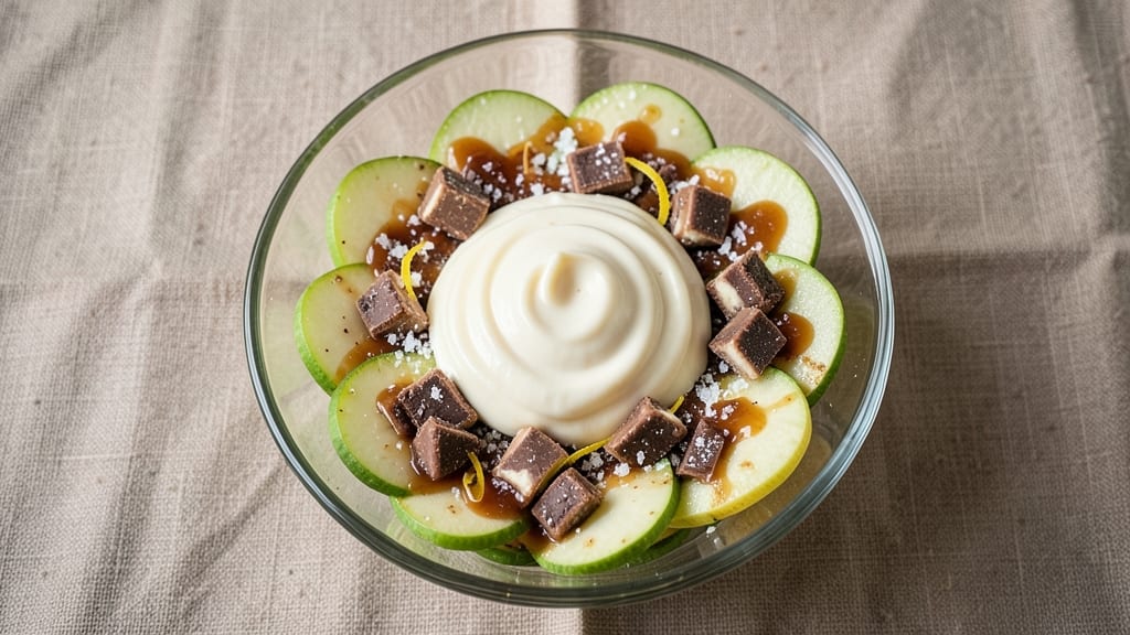 Apple Snickers Salad Recipe With Vanilla Pudding: Warm Caramelized Apples and Creamy Pudding Fusion