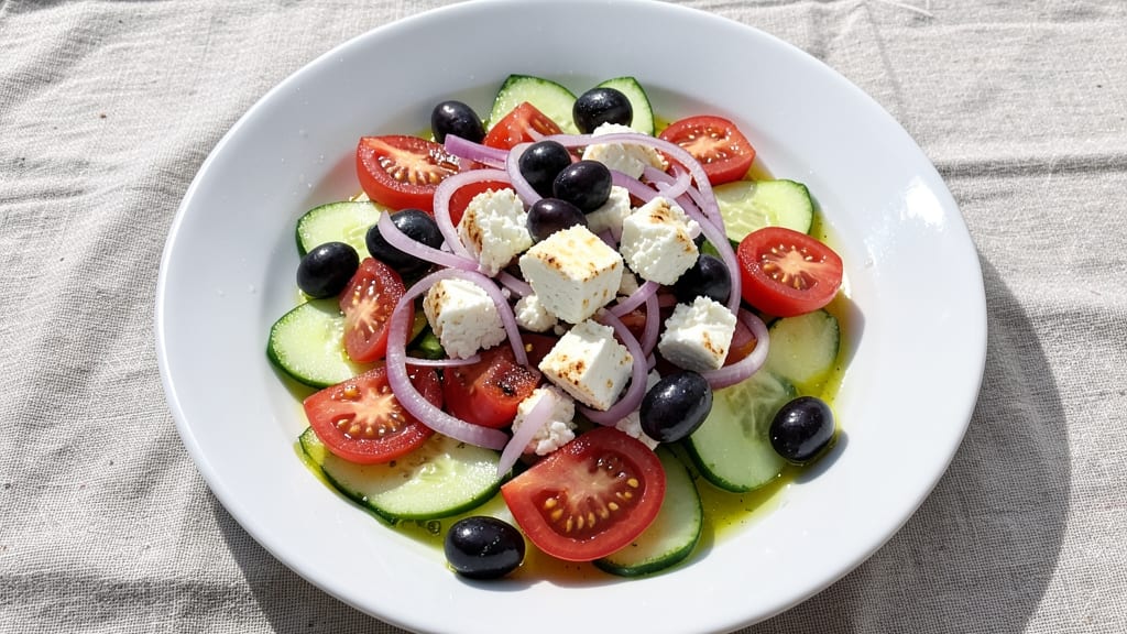 Big Greek Salad Recipe: Crisp Cucumbers and Feta With Lemon-Zest Kick