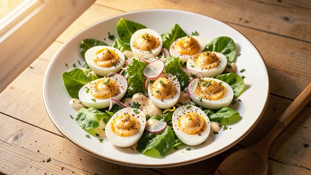 Caesar Salad Deviled Eggs Recipe: Crispy Celery Crowns Meet Creamy Herb Yolk Filling