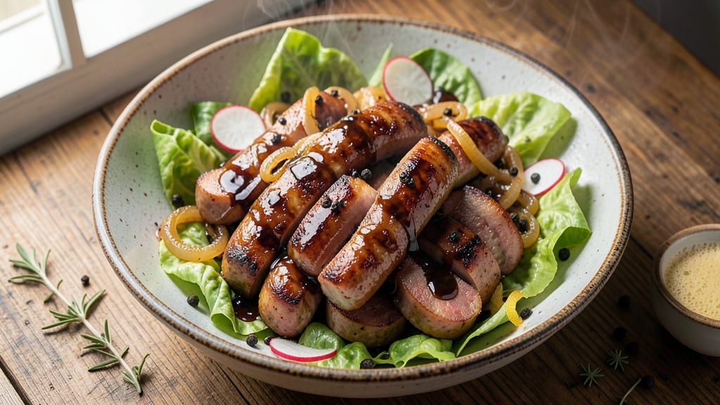 Brat Salad Recipe: Smoky Beer-Marinated Bites with Crispy Onions