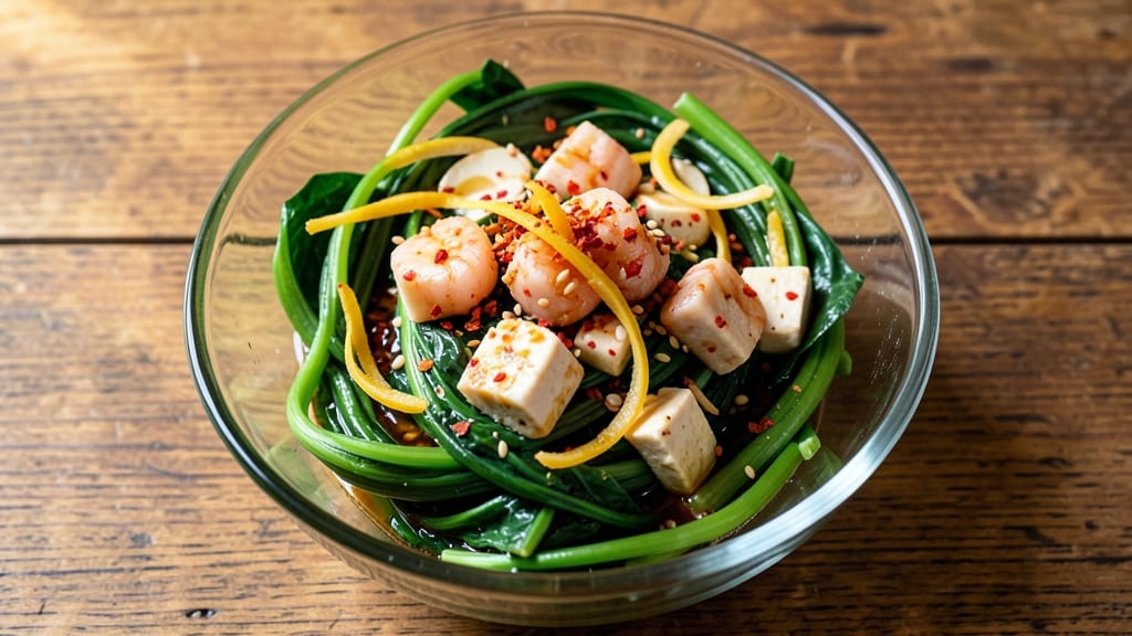Kangkong Salad Recipe Panlasang Pinoy: Crispy Garlic Shrimp and Tangy Vinegar Twist