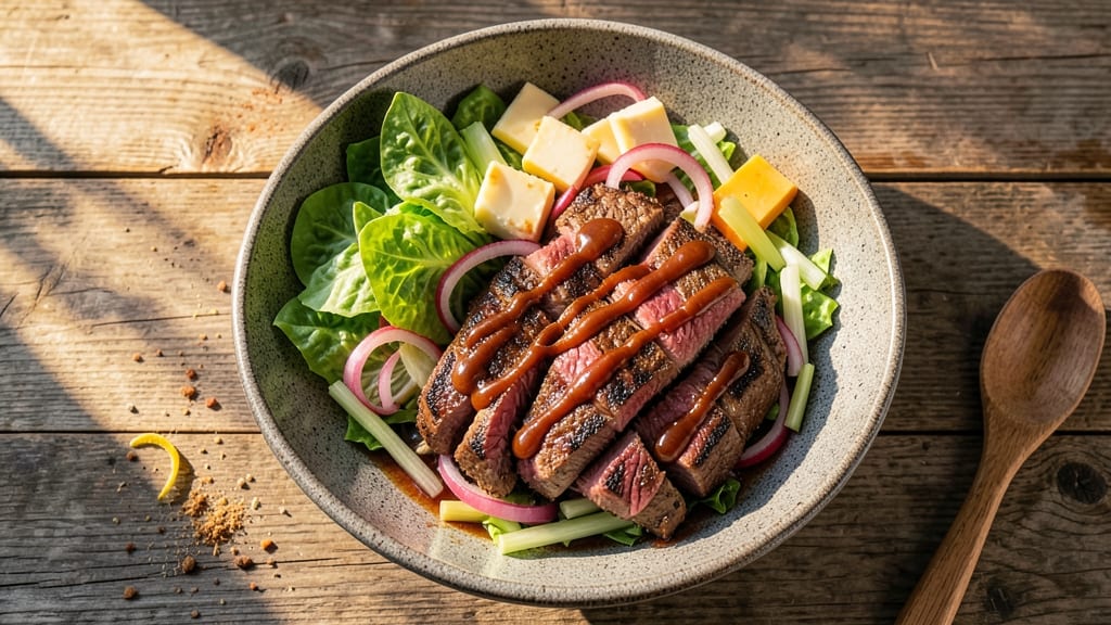 BBQ Steak Salad Recipe: Smoky Grilled Flavor Meets Crisp Celery Crowns