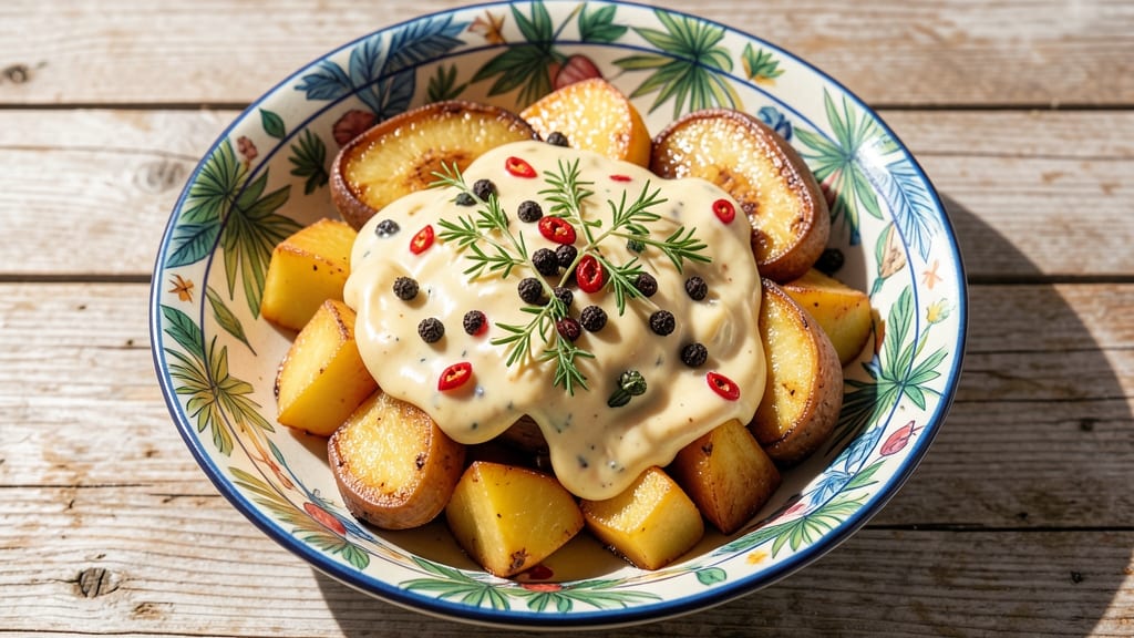 Barbados Potato Salad Recipe: Jerk-Spiced Crunch With Sweet Plantains