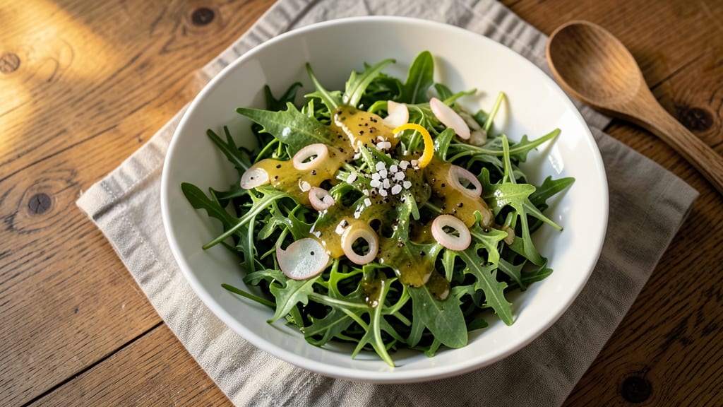 Basic Arugula Salad Recipe: Peppery Greens With Lemon-Dressed Crunch