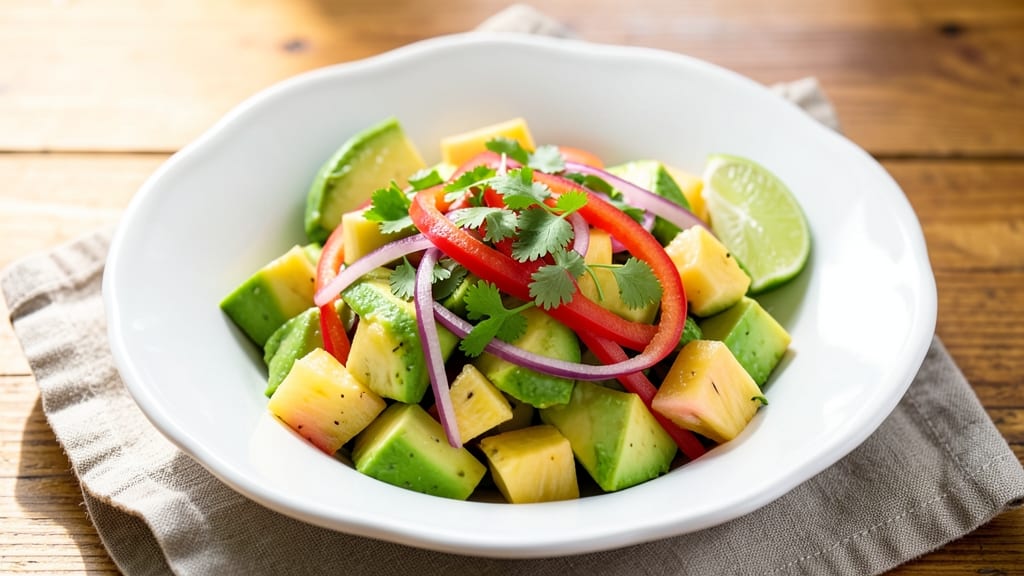 Avocado and Pineapple Salad Recipe: Tropical Crunch With Creamy Lime Dressing