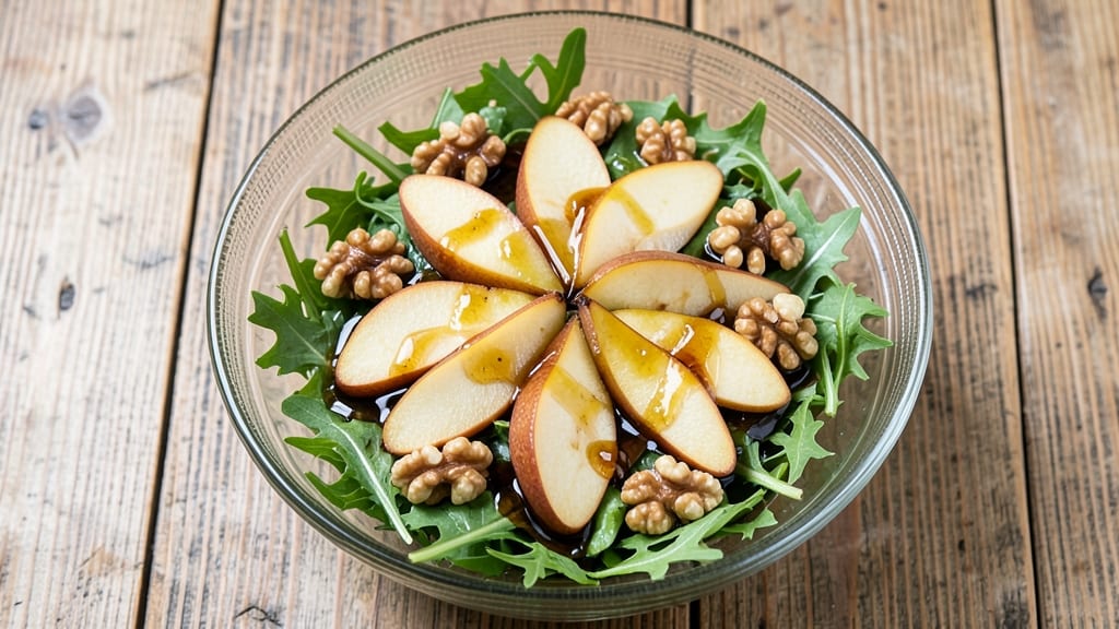 Canadian Salad Recipe: Maple-Balsamic Glazed Pears and Walnuts