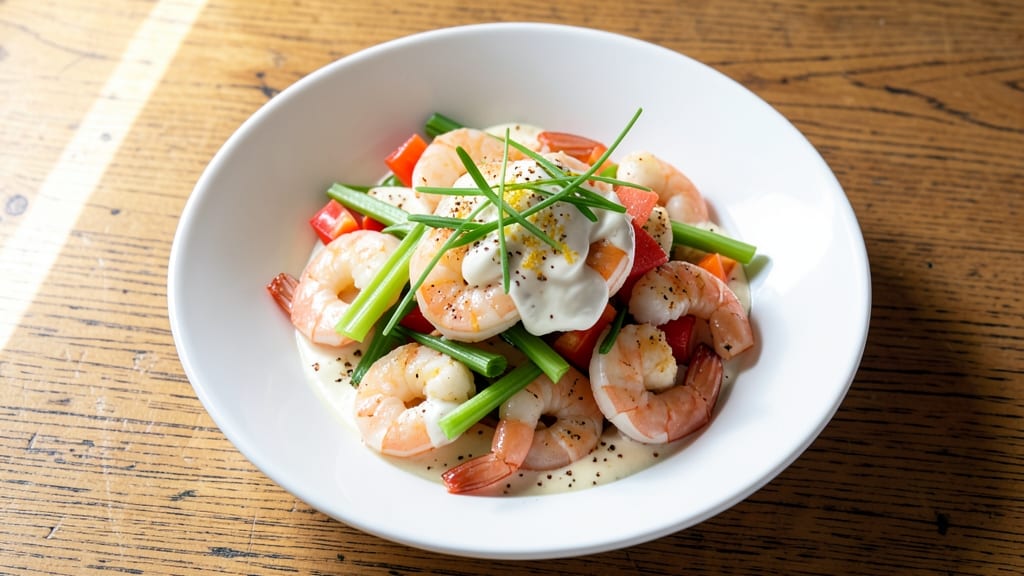 Boiled Shrimp Salad Recipe: Crisp Celery Crowns and Zesty Lemon Cream Cheese