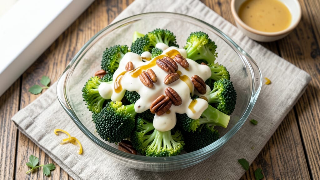 Broccoli Pecan Salad Recipe: Toasted Nuts and Tangy Cream Cheese Crunch