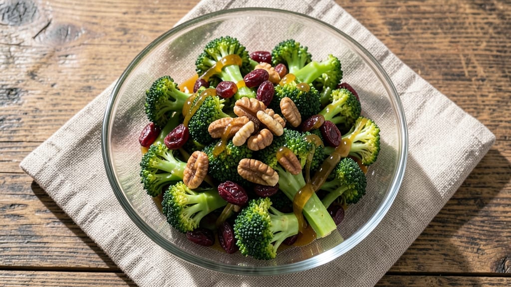 Broccoli Cranberry Walnut Salad Recipe: Sweet-Tart Crunch With Nutty Dressing