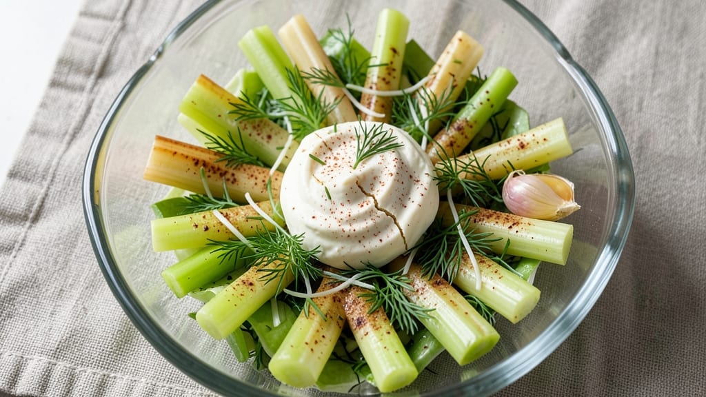 Campisi's Salad Recipe: Celery Crown Crunch Meets Smoky Herb Cream Cheese