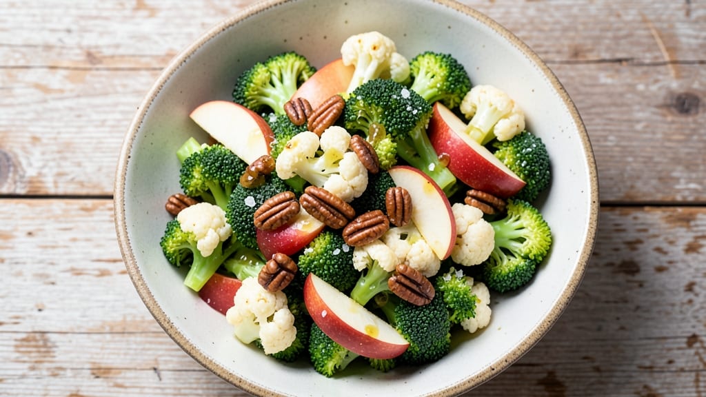 Apple Broccoli Cauliflower Salad Recipe: Sweet-Tart Vinaigrette With Crunchy Texture