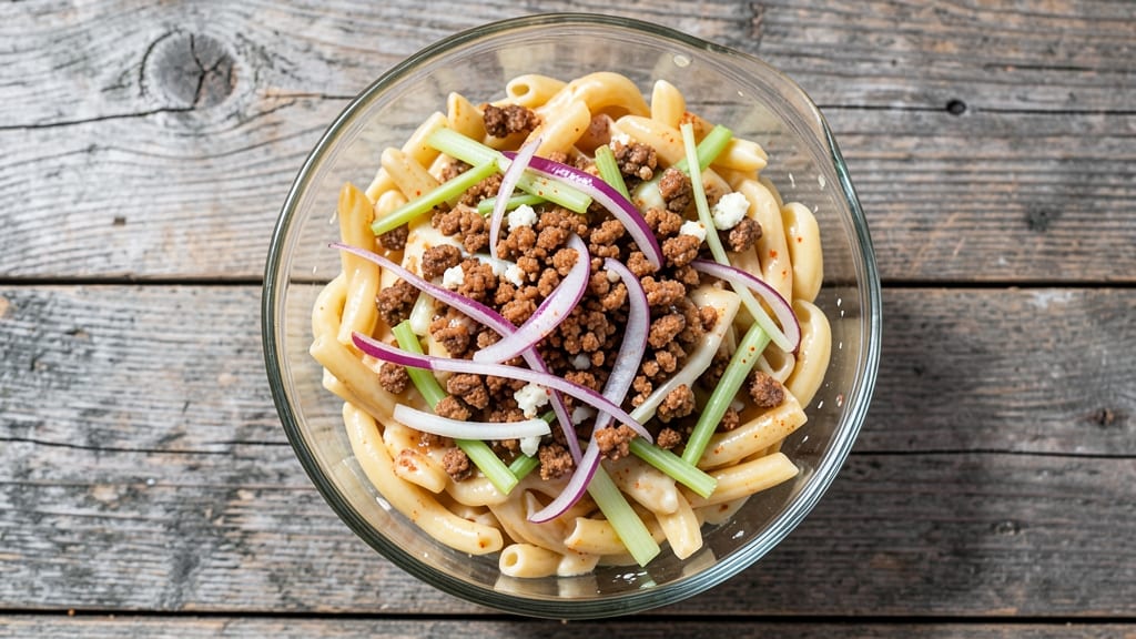 Buffalo Macaroni Salad Recipe: Smoky Hot Wings and Creamy Coolness