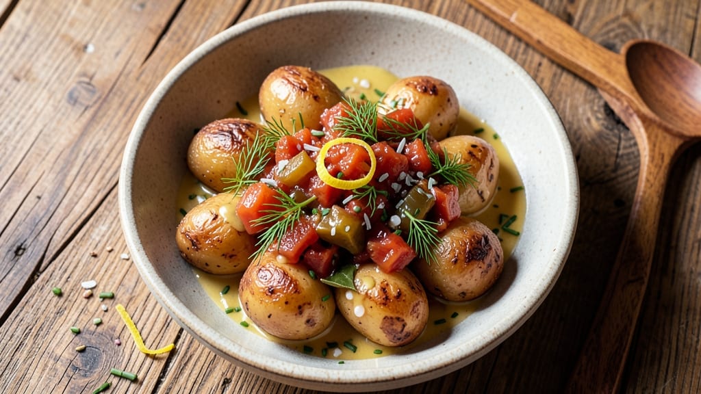 Authentic Austrian Potato Salad Recipe: Vinegar-Braised Potatoes with Mustard and Dill