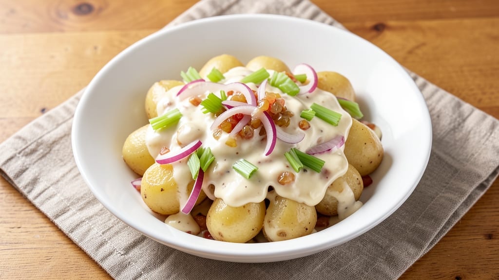 Hellmann's Classic Potato Salad Recipe With Mayonnaise: Velvety Cream Cheese Swirls and Crisp Celery Bites