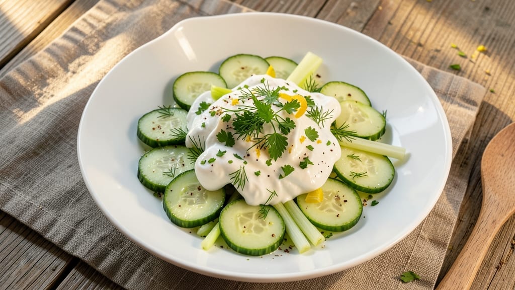 Cameron Diaz's Cucumber Salad Recipe: Cool Herb Cream Cheese With Celery Crowns