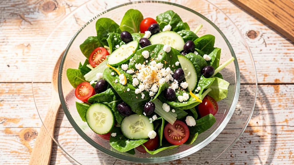 American Greek Salad Recipe: Crisp Celery Crowns and Tangy Feta Magic
