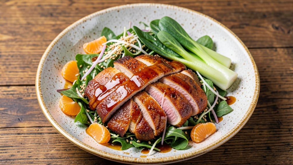 Asian Crispy Duck Salad Recipe: Honey-Glazed Crunch Meets Cool Sesame Dressing