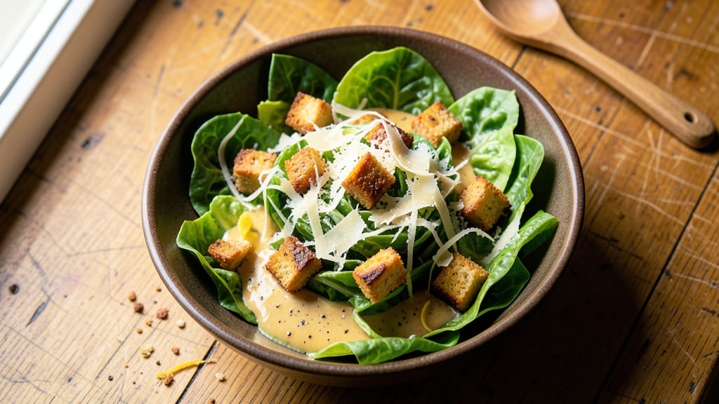 Caesar Salad Bowl Recipe: Crispy Croutons and Creamy Parmesan Magic