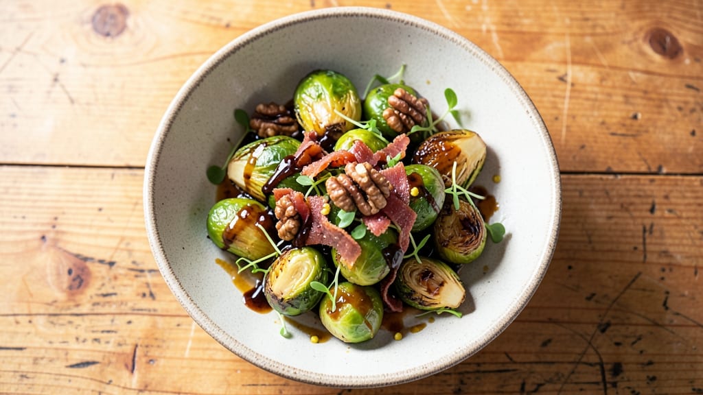 Brussels Sprouts Salad Recipe with Balsamic: Roasted Crispy Edges and Tangy Glaze Magic