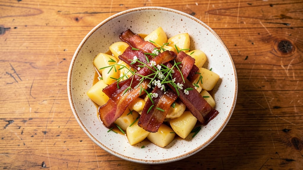 Austrian-Style Potato Salad Recipe: Mustard-Vinegar Crunch With Warm Bacon Bits