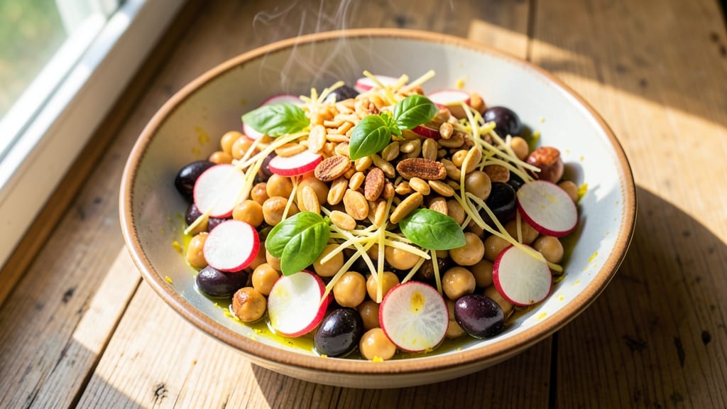 Antipasto Chickpea Salad Recipe: Mediterranean Crunch With Herbed Feta Twist