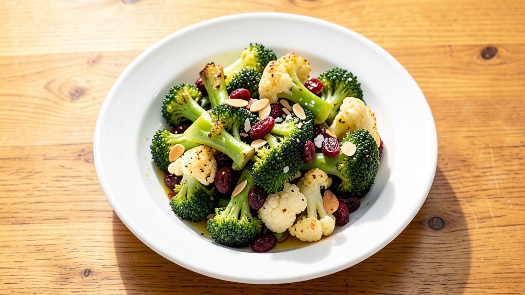 Broccoli Cauliflower Cranberry Salad Recipe: Crunchy Florets With Tart-Sweet Balance