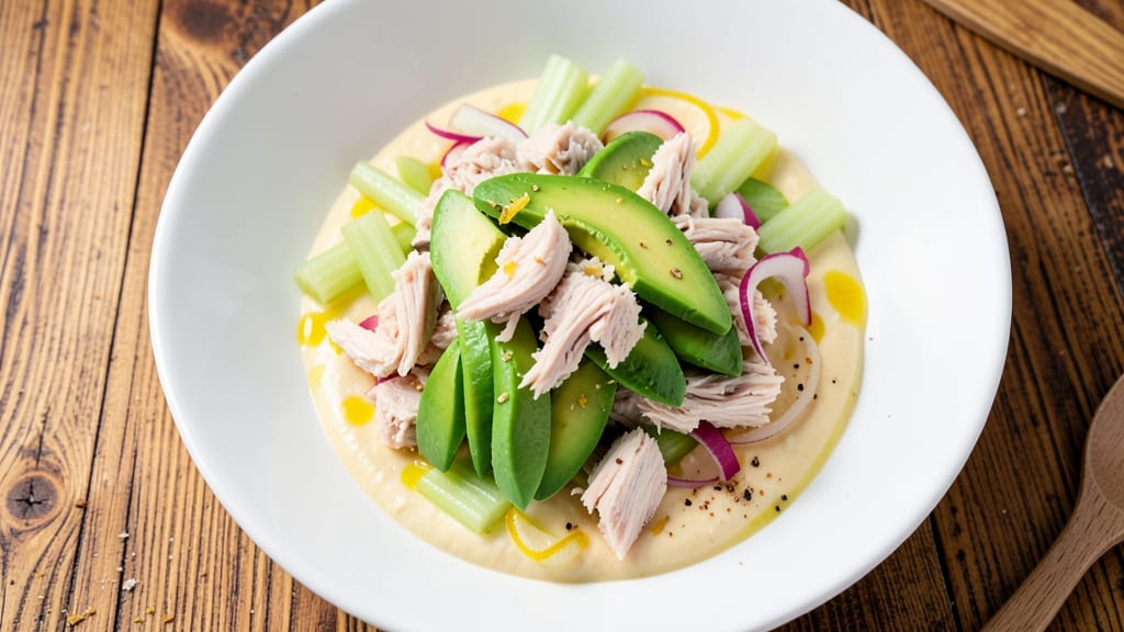 California Tuna Salad Recipe: Crisp Celery Crowns and Avocado Creaminess