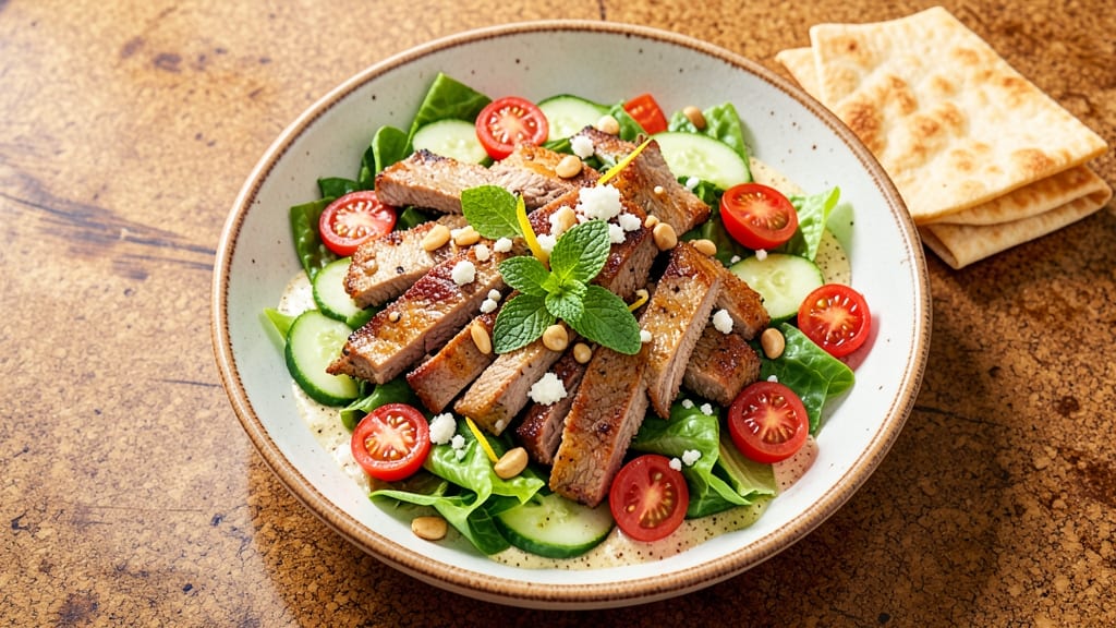 Beef Shawarma Salad Recipe: Smoky Spiced Meat with Crisp Celery Crowns