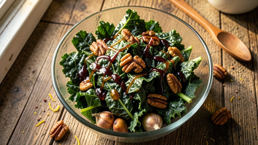 Black Kale Salad Recipe: Smoky Balsamic and Crispy Pecan Magic