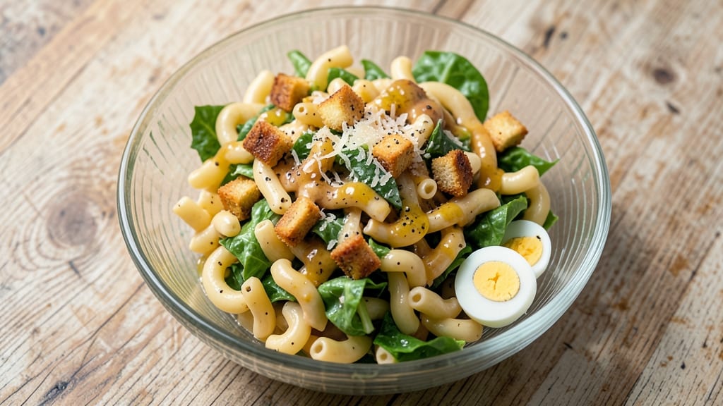 Caesar Macaroni Salad Recipe: Crispy Croutons and Creamy Parmesan Magic