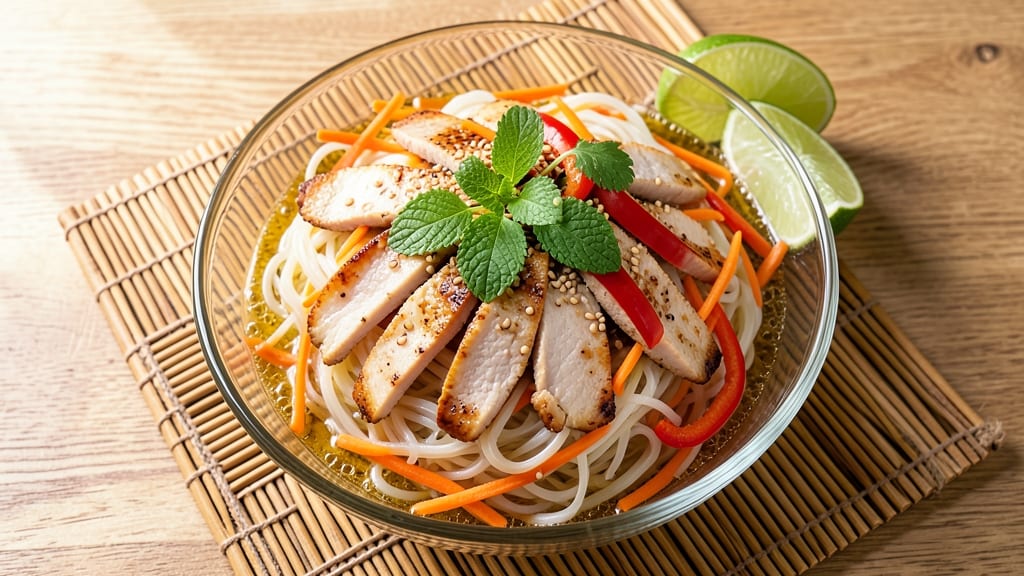 Asian Oriental Salad Recipe: Crispy Rice Noodles With Tangy Lime Dressing