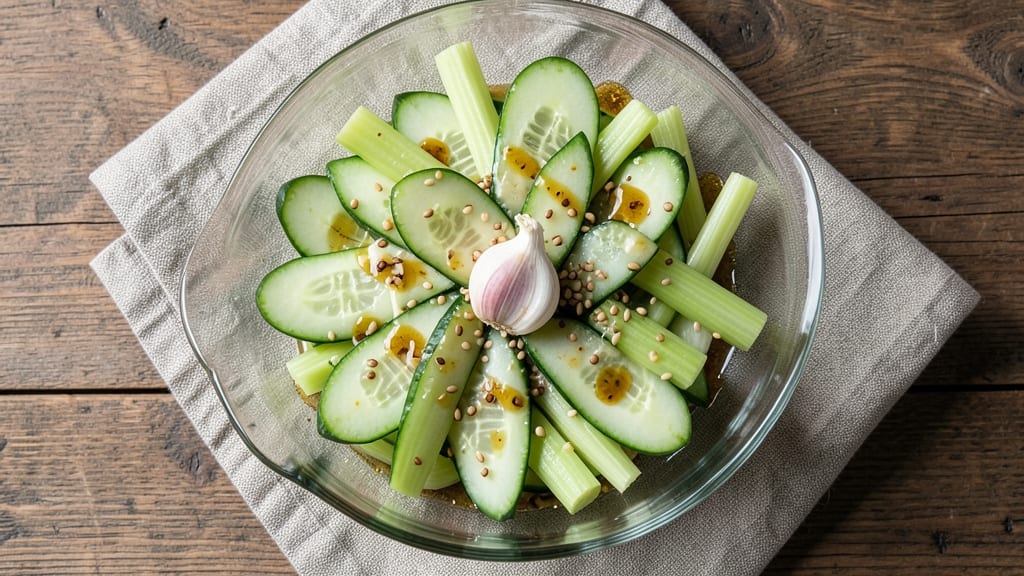Asian Cucumber Salad Din Tai Fung Recipe: Crisp Celery Crowns With Smoky Sesame Dressing