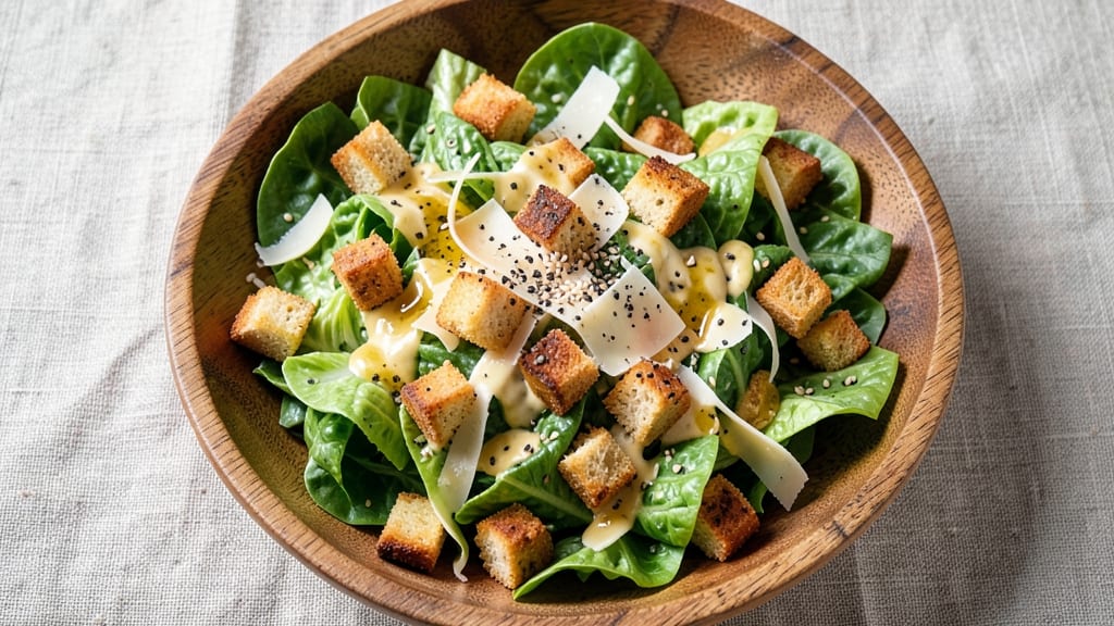 Caesar Salad for a Crowd Recipe: Crispy Croutons and Garlicky Parmesan Magic