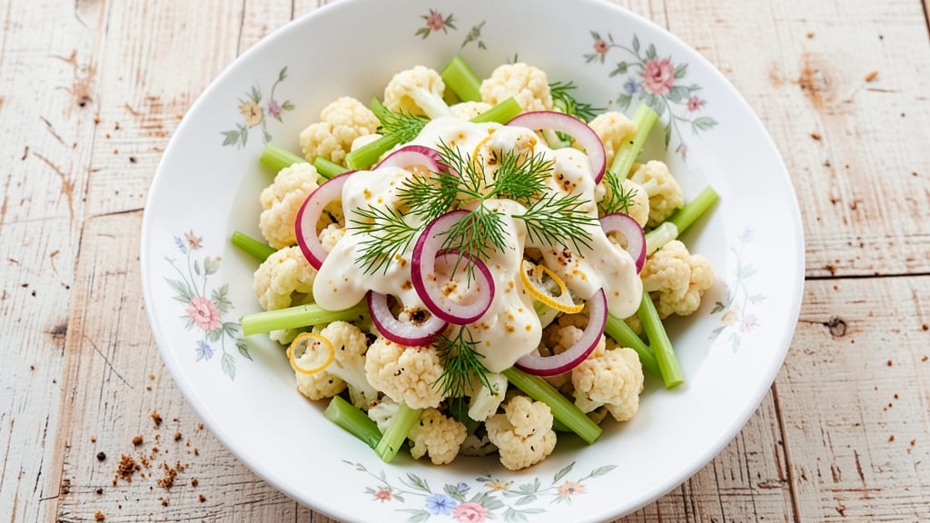 Atkins Cauliflower Potato Salad Recipe: Low-Carb Creaminess With Crisp Celery Crunch