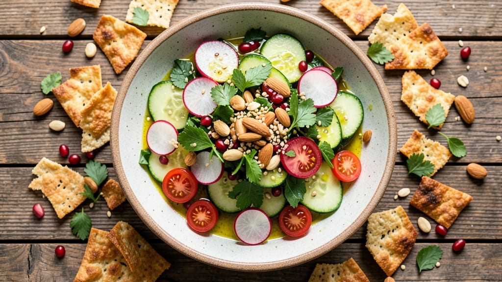 Fattoush Salad Recipe Ottolenghi: Crispy Pita Chips and Herby Lemon Vinaigrette Magic