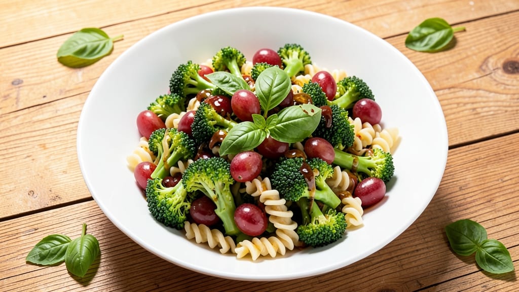 Broccoli Grape Pasta Salad Recipe: Bright Herb Vinaigrette with Crisp Florets