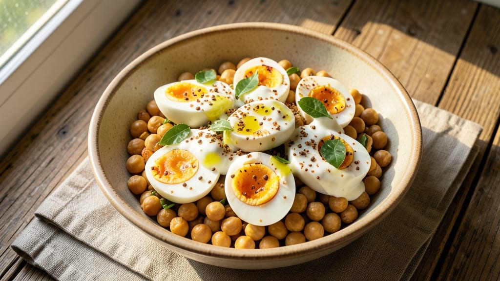 Boiled Egg Salad Recipe Indian: Spiced Yogurt Twist With Crunchy Chickpea Topping