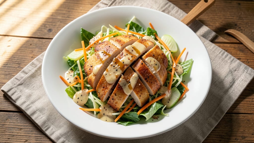 California Chicken Cafe Chinese Cabbage Salad Recipe: Crisp Celery Crowns and Zesty Sesame-Lime Dressing