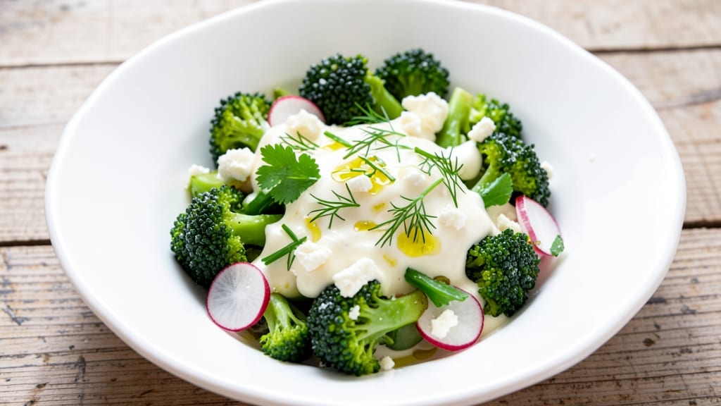 Broccoli Salad Recipe with Yogurt: Bright Herb Cream Cheese Crunch in 15 Minutes