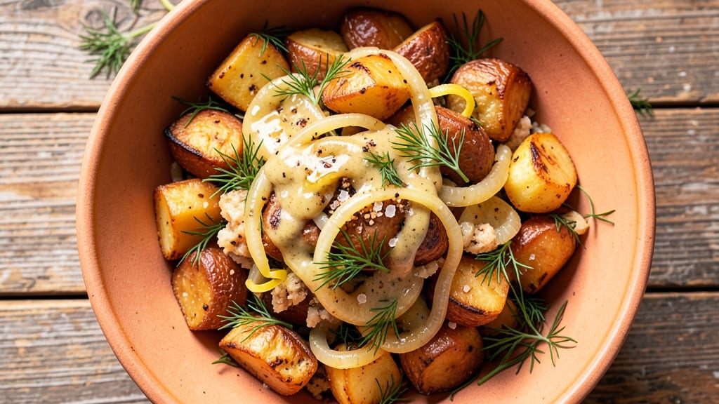 Authentic Warm German Potato Salad Recipe: Vinegar-Braised Potatoes with Mustard and Dill