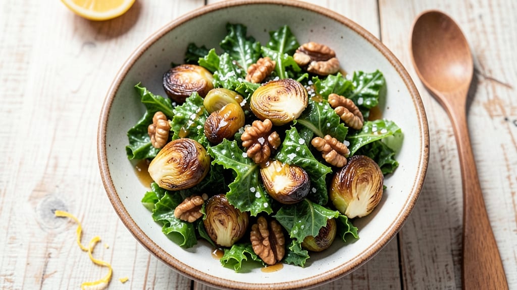 Cracker Barrel Brussels Sprouts and Kale Salad Recipe: Crispy Roasted Greens With Nutty Vinaigrette