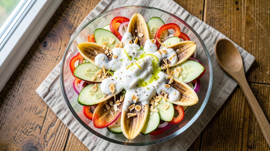 Banana Flower Salad Recipe: Tropical Crunch With Herby Creamy Dressing