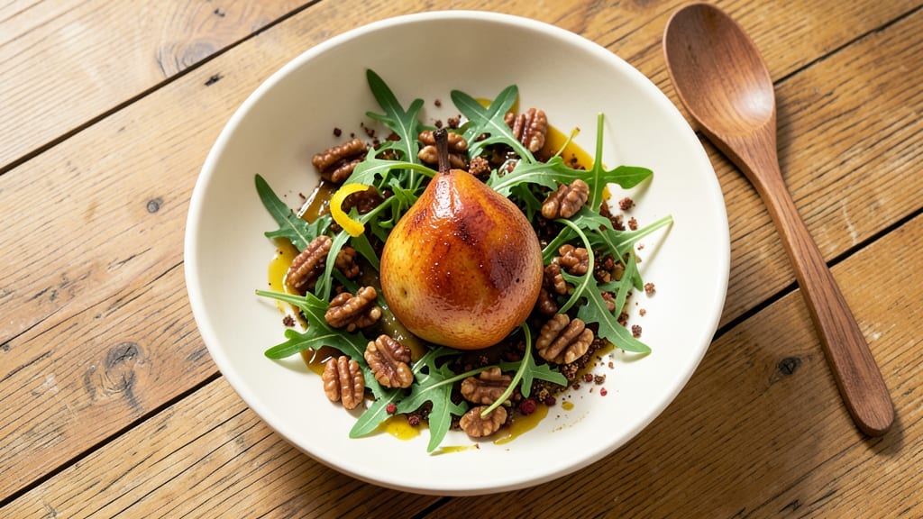 Baked Pears and Salad Recipe: Warm Spiced Fruit Meets Crisp Greens