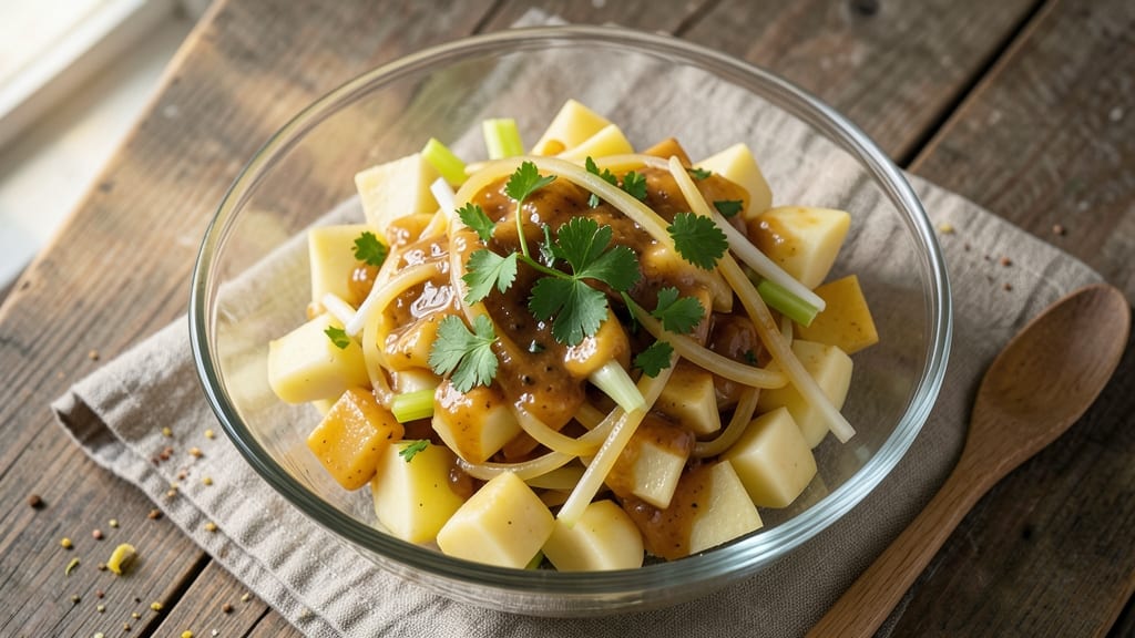 Martha Stewart's German Potato Salad Recipe: Warm Mustard-Vinegar Dressing With Crisp Celery Bites