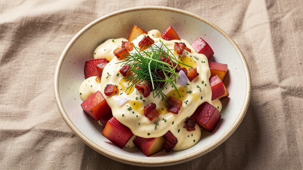 Billy Sims' Potato Salad Recipe: Herb-Packed Cream Cheese with Warm Bacon Bits