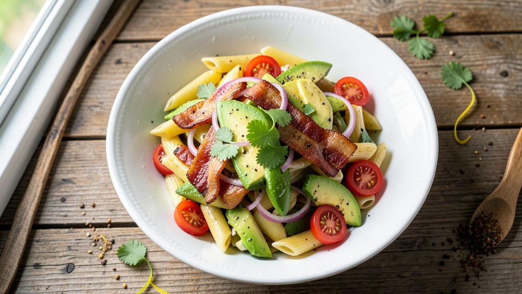 Bacon Avocado Pasta Salad Recipe: Smoky Bacon Bites and Creamy Avocado Fusion