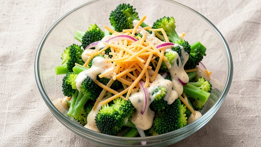 Broccoli Salad Recipe with Cheese and Mayonnaise: Crisp Florets and Creamy Tang in 20 Minutes